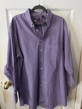 Izod Purple Gingham Button-Down Shirt